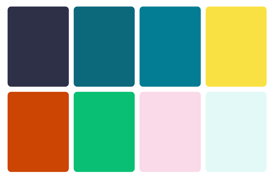 8 color swatches for updated website